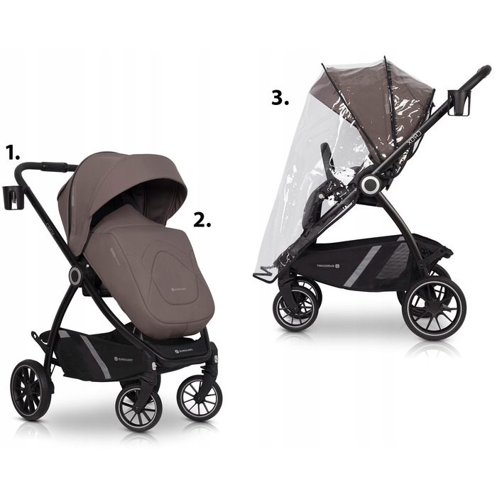 Дитячий прогулянковий візок Euro-Cart Crox, рожевий, з реверсивним сидінням, 0-22 кг