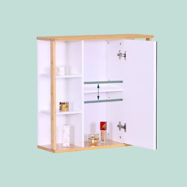 Дзеркальна шафка Relaxdays з бамбуковим декором