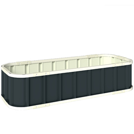 Підвищене грядка зі сталі, квітник з клямками, розкладний парник 136 x 52 x 31 см, темно-сірий