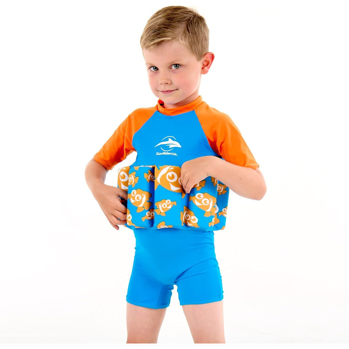 Купальний костюм Konfidence з плавальним пристосуванням для 4-5 років синій-Риба-клоун