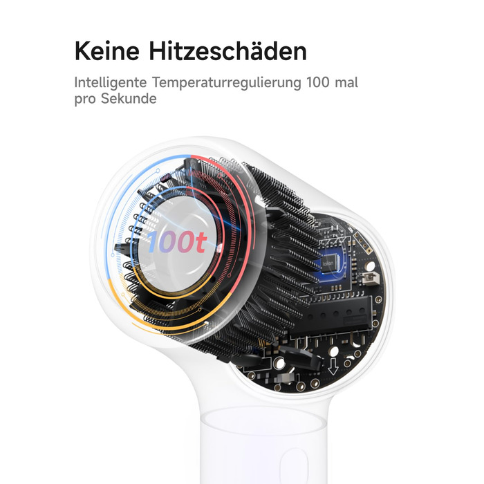 Фен для волосся Laifen Neo Special з безщітковим двигуном 110 000 об/хв, іонізацією 200 млн негативних іонів та інтелектуальним контролем температури, 2 магнітні насадки, колір Starlight Black