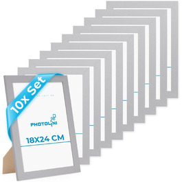 Рамка для колажу біла МДФ на 3 фото 10x15 см (18x24 см / 10x, срібляста)