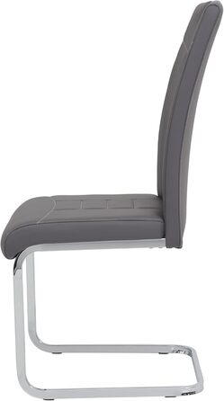 Набір кухонних стільців Hela Ruby, 4 шт., сірий, штучна шкіра, металевий каркас, 140 кг