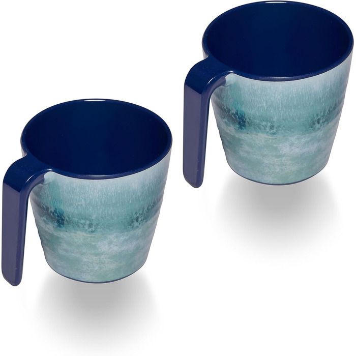 Набір посуду з меламіну Adria Blue для 2 осіб (2 частини) - посуд для кемпінгу, подорожей, пікніків, дачі