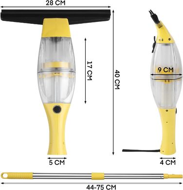 Набір віконних пилососів з телескопічною ручкою, пульверизатором, лезом 280 мм для вікон, плитки, дзеркал, скла