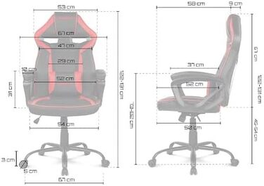 Крісло DRIFT GAMING DR50 -DR50B - професійне, регульоване по висоті, крісло-гойдалка, м'які підлокітники, штучна шкіра, 67 x 122-131 x 67 см (Синій, Сучасний)