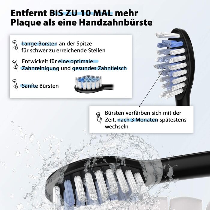 Електрична зубна щітка Tristan Auron SonicMaster (Блакитна) - 6 голів + чохол - 5 режимів, 55000 VPM, таймер 2 хв, 100 днів гарантії