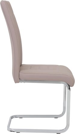 Набір з 4 кухонних стільців Hela Ruby, штучна шкіра капучино, металевий каркас, хромована ручка, до 140 кг