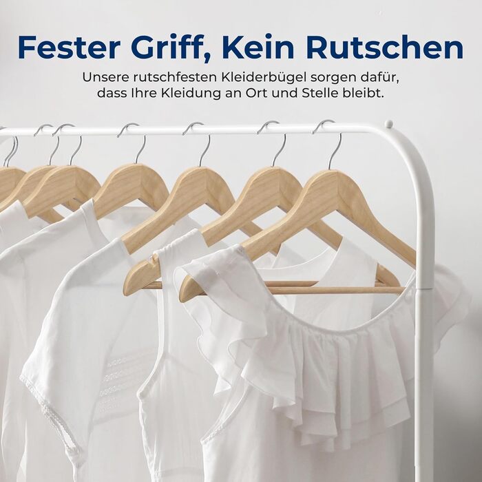 Плечики для одягу SereneLife з натурального дерева, 20 шт. - обертаються на 360°, для дітей та дорослих, міцні, економія місця для курток, спідниць, штанів та костюмів