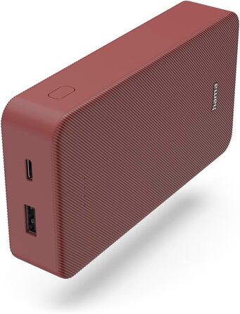 Дисплей, портативний зарядний пристрій, червоний, 20 20000mAh, USB-C/A, LED-