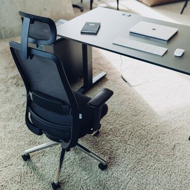 Крісло Yaasa Ergonomic для офісу та дому – ергономічне крісло з підтримкою попереку та регульованою спинкою – чорний колір, Expert