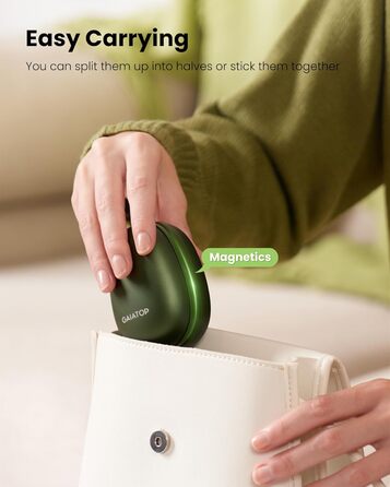 Електричні грілки для рук Gaiatop (2 шт), з магнітним кріпленням, 3 режими нагріву, швидкий нагрів, портативні, багаторазові, для активного відпочинку та подарунків