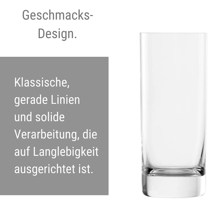 Склянки для води Stlzle Lausitz серії New York Bar I набір з 6 склянок можна мити в посудомийній машині I великі келихи для соку I Універсальні келихи з безсвинцевого кришталю I Висока якість (260 мл)