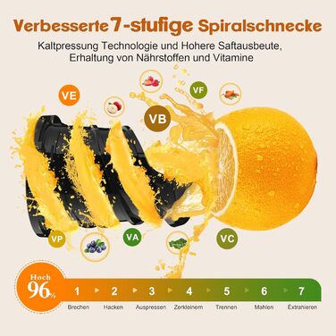 Фреш-прес Fretta Slow Juicer: Швидкий та Зручний Електричний Соковитискач для Овочів та Фруктів (1.8л, 250W, Чорний)