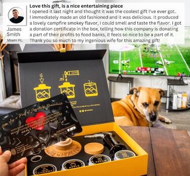 Набір для копчення віскі з ліхтариком та натуральними дерев'яними стружками Smoky від NOBLESIP. Ідеальний для копчення бурбону, коктейлів та створення унікального смаку. Подарункова коробка з оригінальним гравіюванням.