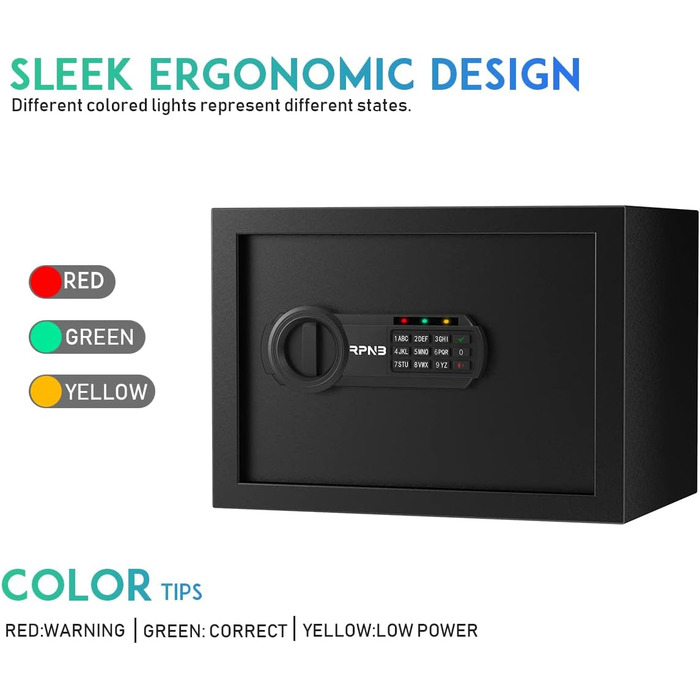 Сейф RPNB Luxus з цифровим замком, 14л - для дому, офісу, готелю, зберігання грошей та коштовностей