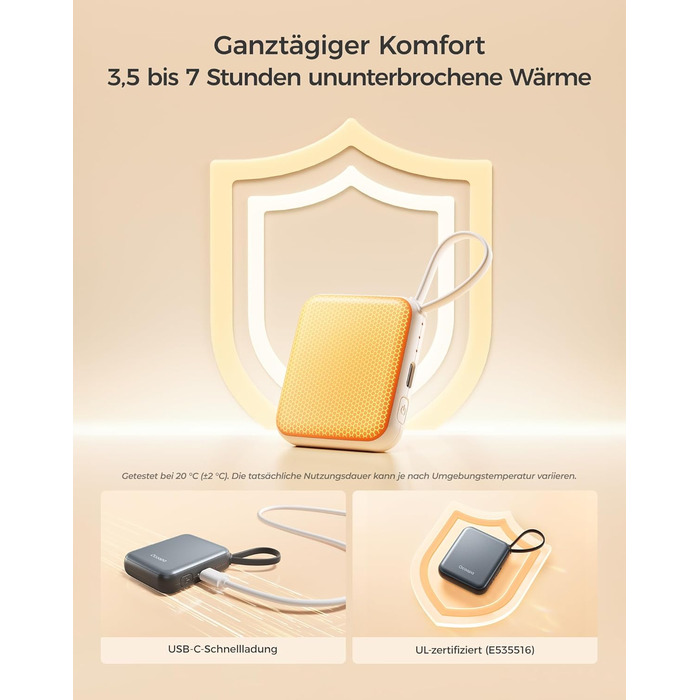 Електричні грілки для рук OCOOPA 2 шт., 3 режими нагріву, швидкий нагрів, 4000mAh, перезаряджаються USB, для жінок, зимові outdoor, сірі