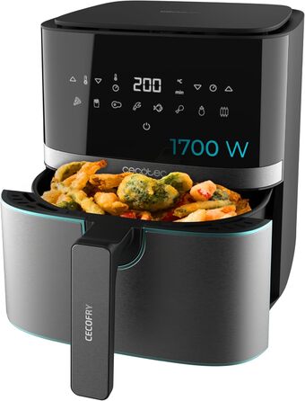 Фритюрниця без олії Cecotec Cecofry Full Pro 5500, 5.5 л, 1700 Вт, 8 режимів, PerfectCook, Touchpad, нержавіюча сталь