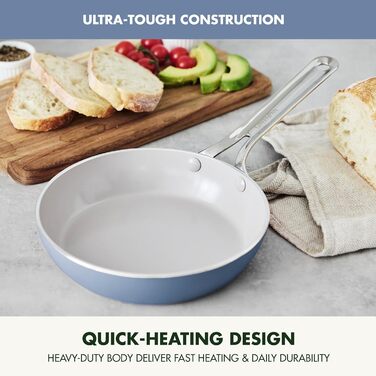 Набір кухонного посуду GreenPan Nova (10 предметів): каструлі, сковороди, кришки, інструменти. Без PFAS, керамічне антипригарне покриття.