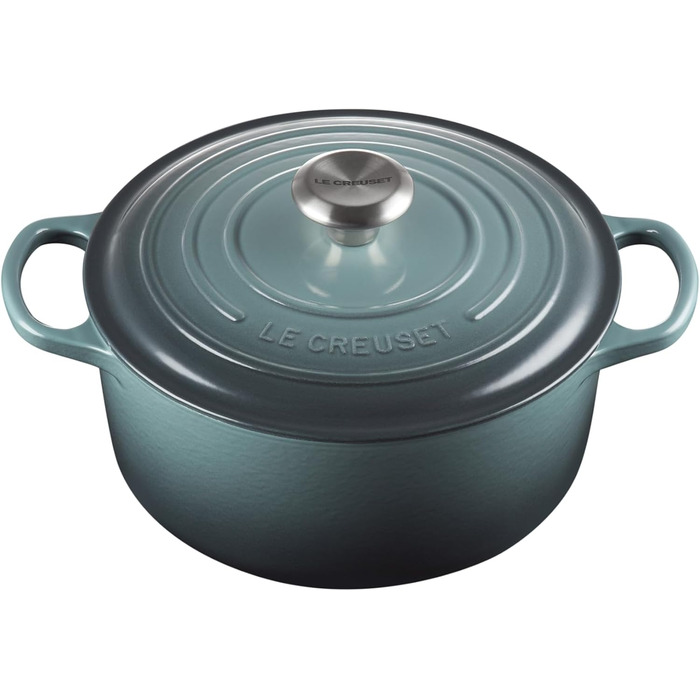 Сковорода Le Creuset Signature з чавуну з кришкою, 24 см, 4.2 л, Ocean