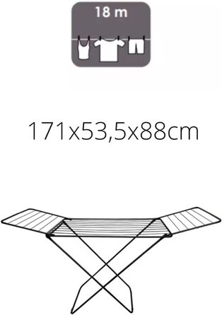 Сушильна стійка MSV Wing Tumble Dryer Wing Вішалка для одягу - 18 м - Чорний - Зроблено в Європі