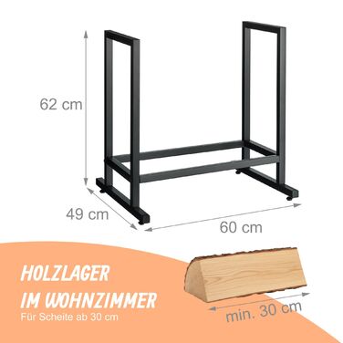 Стильна металева полиця для дров Relaxdays