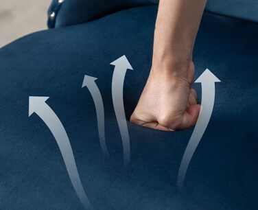 Крісла для їдальні з велюру, комплект 4 шт. - м'які крісла без підлокітників для кухні та вітальні, блакитні