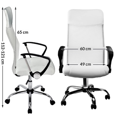 Офісне крісло Deluxe White з сіткою