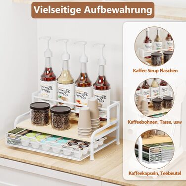 Трирівневий органайзер для капсул кави Dolce Gusto/Nespresso/Cafissimo з шухлядою (35 капсул)