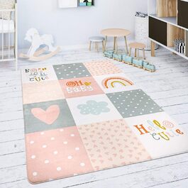 Дитячий килимок Килимок для дитячої кімнати Diamond Stars Grey Pink White, Розмір 120x160 см