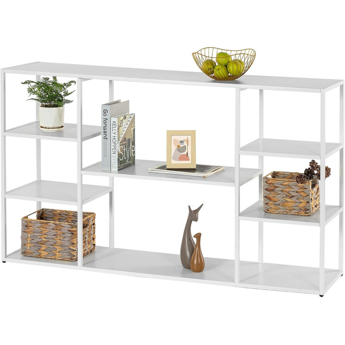 Консольний столик HDANI 120 см з полицями для дому, 140 x 30 x 80 см (білий)