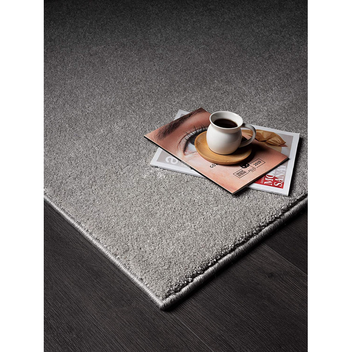 Килим Marley елегантний дизайнерський килим для вітальні, м'який і не вимагає особливого догляду килим з коротким ворсом для вітальні (60 х 110 см, сріблястий)