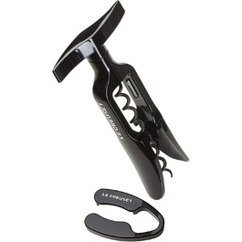 Набір Le Creuset GS100: відкривач пляшок з різаком для кришок, чорний, блискучий пластик