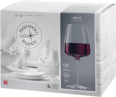 Набір келихів для вина Bormioli Rocco Nexo, 6, , скляних, прозорих, (1 упаковка), 6