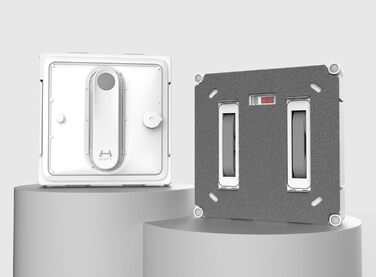 Робот для миття вікон Hutt з пультом дистанційного керування | 2-фазне розпилення та сила всмоктування 3800Pa | 80 мл бак, розпізнавання країв | Для скла, плитки, дзеркал (4 серветки для миття, мотузка безпеки в комплекті)