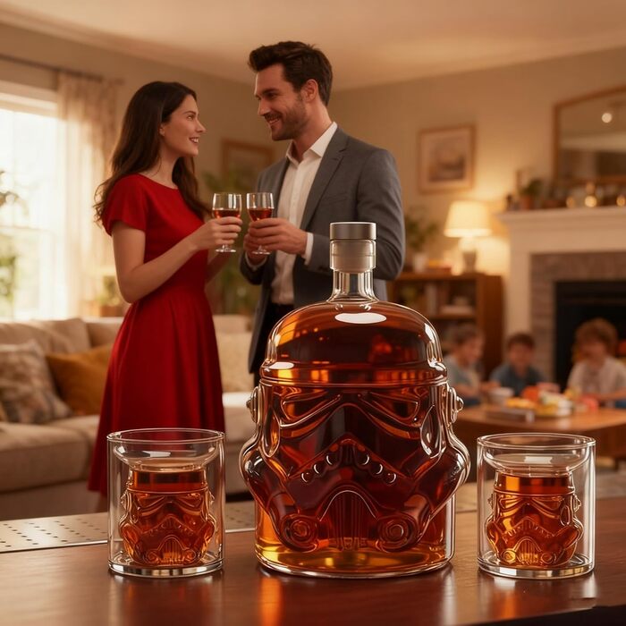 Набір віскі: декантик 750 мл, 2 келихи, для бурбону, скотчу, ірландського віскі, бренді