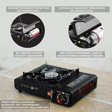 Газовий намет 1-flammig з Piezozündung, туристичний газовий балончик MSF-1a 227 g, туристичний намет з кейсом - ідеально для відпочинку на природі (1-flammiger газовий балончик + 4 газових картриджів)