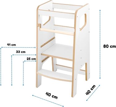 Дитячий навчальний стільчик Монтессорі з перекладиною – білий кухонний помічник, підставка для малюків, безпечний та надійний, з фіксатором, регульована висота, улюблець батьків, сучасний та стійкий, модель 4 - Білий (модель 3 - Білий)