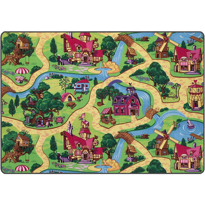 Вуличний килимок-різні мотиви і розміри-міцний дитячий килимок-високоякісний килимок для дитячої кімнати - ігровий килимок для хлопчиків і дівчаток (95 x 133 см, Candy Town)