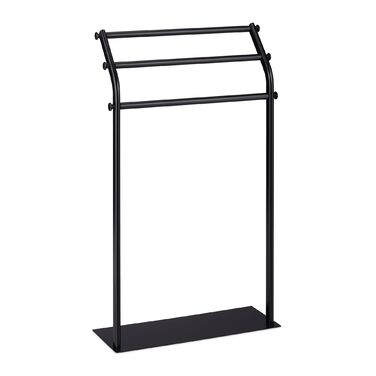 Підставка для рушників Relaxdays з 3-ма підлокотниками, чорного кольору