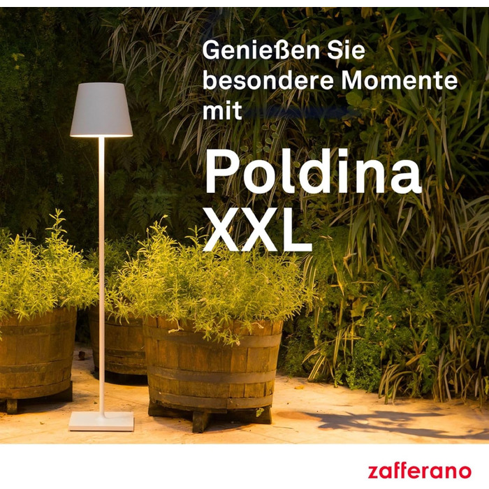 Підлогова лампа Zafferano Poldina XXL Corten з бездротовою зарядкою та сенсорним керуванням, 69-150 см, 2700-3000K, для вітальні та вулиці