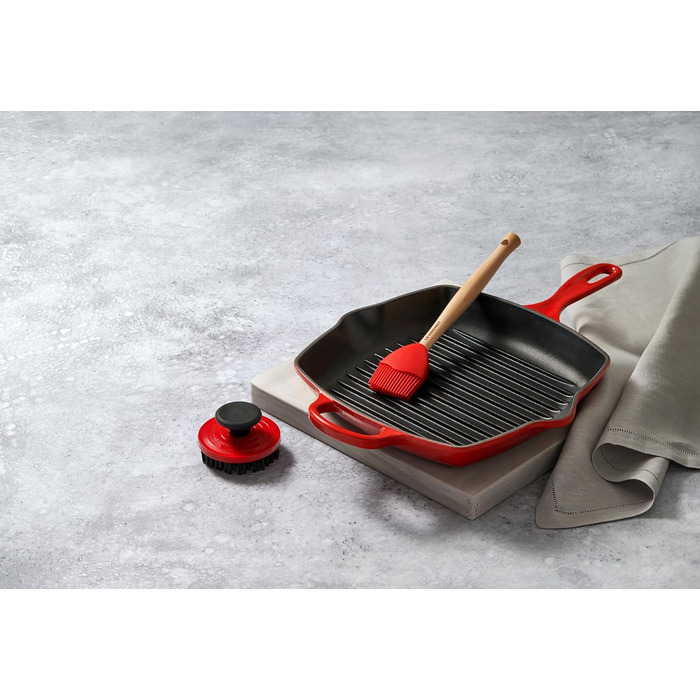 Сковорода-гриль LE CREUSET Signature з чавуну, квадратна, 26 см, для всіх типів плит (включно з індукційними), 2,86 кг, колір Deep Teal