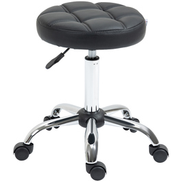 Vinsetto Stool Регульований по висоті поворотний робочий табурет Black Ø35.5 см, штучна шкіра для офісу та салону 51-67 см