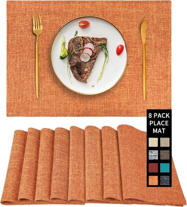 Набір тканинних серветок для столу (8 шт), Бордовий колір, Стійкі до тепла, Легко миються, Ідеально для святкування та декору