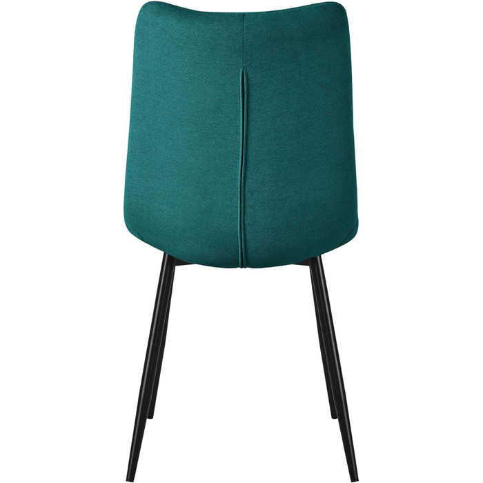 Крісла для їдальні ML-Design, оббивка тканиною, чорні металеві ніжки, 6 шт., Petrol