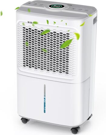 Електричний осушувач повітря Crecolife 12L/24h, 190W, для приміщень 20м², з цифровим дисплеєм та сенсорною панеллю управління, 3 режими осушення, 2 варіанти зливу, таймер 24h