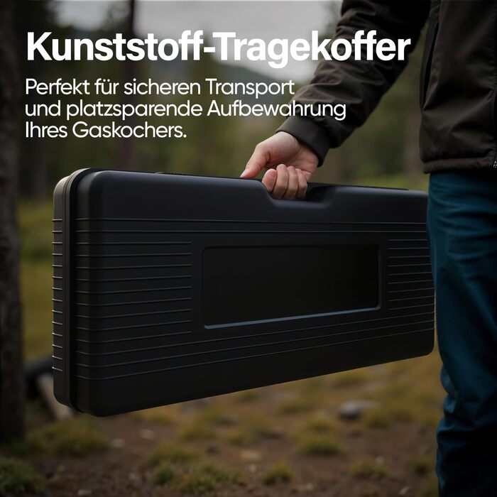 Газовий наметний пальник Gaskocher 2-flammig з п'єзозапалюванням для балончиків MSF-1a 227g - 4 балончики в комплекті