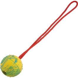 Іграшковий м'яч для собак SPRENGER I Міцний гумовий м'яч з мотузкою I Іграшка для перетягування та кидання I Ø 60 мм