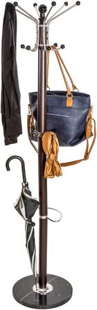 Тектайк Вішалка для одягу на металевій ніжці з важкою основою, 170 см, різні кольори (чорно-коричневий)