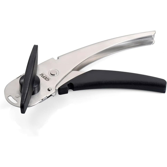 Відкривач для консервних банок GEFU Cando з безпечним ріжучим диском | З повторно надійним кришкою | Нержавіюча сталь та пластикова ручка | Для всіх банок